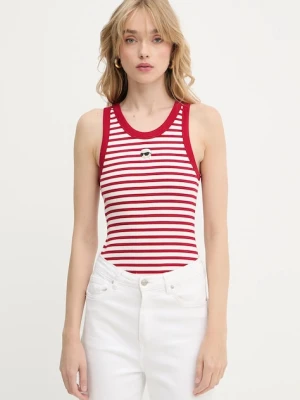 Karl Lagerfeld top bawełniany kolor czerwony A3W17079