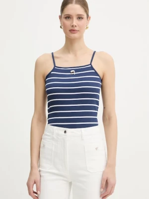 Karl Lagerfeld top damski bawełniany z elastanem IKON