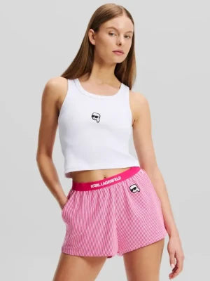 Karl Lagerfeld top piżamowy bawełniany damska kolor biały bawełniana A2W45008