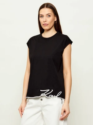 Karl Lagerfeld Top Signature | Regular Fit czarny