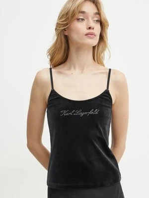 Karl Lagerfeld top welurowy kolor czarny A1W44006