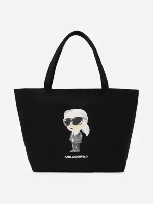 Karl Lagerfeld torebka bawełniana kolor czarny A2W50027