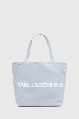 Karl Lagerfeld torebka bawełniana kolor niebieski