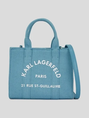 Karl Lagerfeld torebka bawełniana kolor niebieski A3W50118
