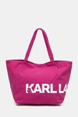 Karl Lagerfeld torebka bawełniana kolor różowy 246W3886