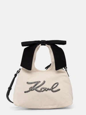 Karl Lagerfeld torebka crossbody damska bawełniana K / SIGNATURE beżowy