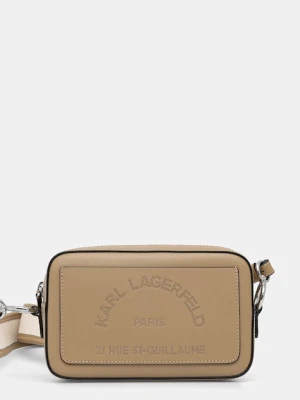 Karl Lagerfeld torebka crossbody damska skórzana beżowy