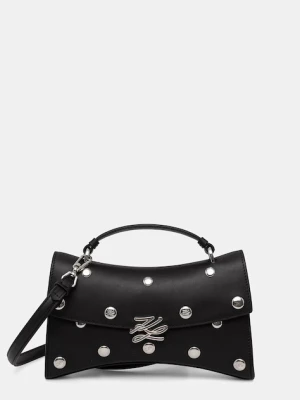 Karl Lagerfeld torebka crossbody damska skórzana K/AUTOGRAPH czarny