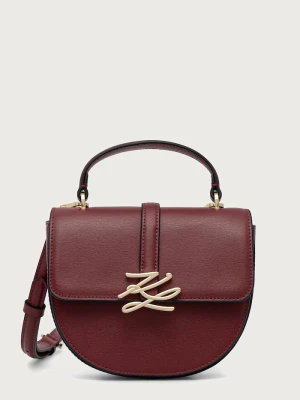Karl Lagerfeld torebka crossbody damska skórzana K / AUTOGRAPH bordowy