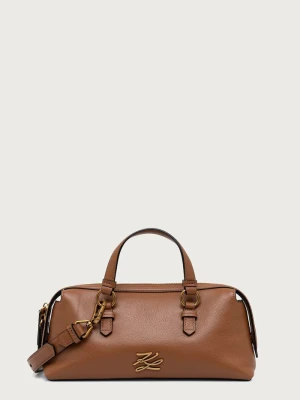 Karl Lagerfeld torebka crossbody damska skórzana K / AUTOGRAPH brązowy