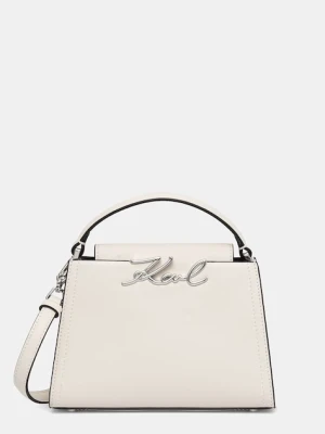 Karl Lagerfeld torebka crossbody damska skórzana K / SIGNATURE beżowy