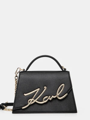 Karl Lagerfeld torebka crossbody damska skórzana K / SIGNATURE czarny
