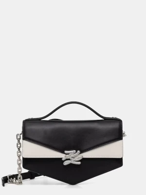 Karl Lagerfeld torebka crossbody damska skórzana Karl Lagerfeld Studio czarny