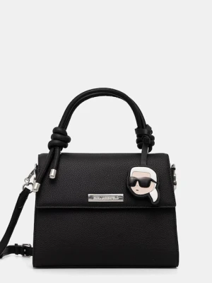 Karl Lagerfeld torebka crossbody damska z imitacji skóry IKON czarny