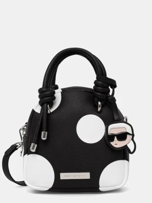 Karl Lagerfeld torebka crossbody damska z imitacji skóry IKON czarny
