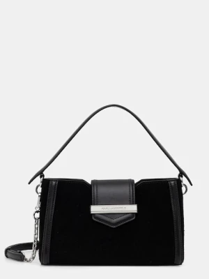 Karl Lagerfeld torebka crossbody damska zamszowa czarny