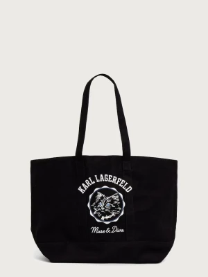 Karl Lagerfeld torebka damska bawełniana czarny