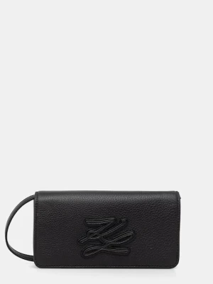 Karl Lagerfeld torebka damska skórzana K / AUTOGRAPH czarny
