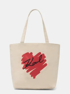 Karl Lagerfeld torebka dwustronna kolor beżowy A1W50024