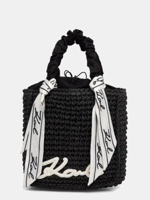 Karl Lagerfeld torebka koszyk damska pleciona K/SIGNATURE