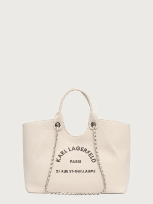 Karl Lagerfeld torebka shopper damska bawełniana beżowy
