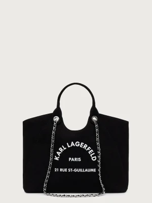 Karl Lagerfeld torebka shopper damska bawełniana czarny