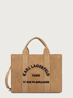 Karl Lagerfeld torebka shopper damska z imitacji zamszu K / RSG brązowy