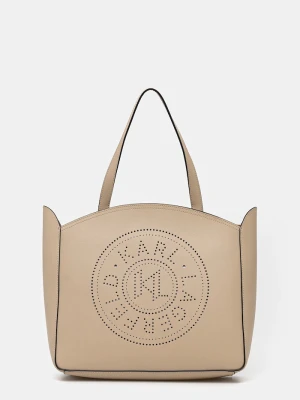 Karl Lagerfeld torebka skórzana beżowy