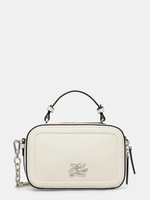 Karl Lagerfeld torebka skórzana K/AUTOGRAPH kolor biały B1W30269