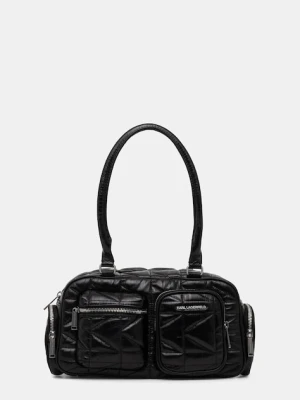 Karl Lagerfeld torebka skórzana K/KUILT kolor czarny B1W30089