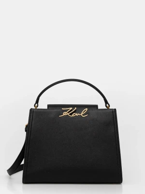 Karl Lagerfeld torebka skórzana K/SIGNATURE czarny