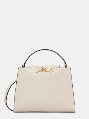 Karl Lagerfeld torebka skórzana K/SIGNATURE kolor beżowy B1W30058