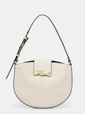 Karl Lagerfeld torebka skórzana K/SIGNATURE kolor biały B1W30059
