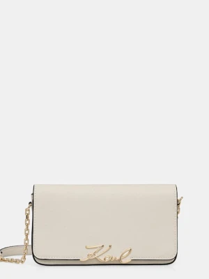 Karl Lagerfeld torebka skórzana K/SIGNATURE kolor biały B1W32037