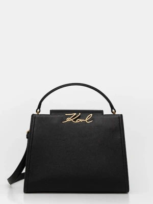 Karl Lagerfeld torebka skórzana K/SIGNATURE kolor czarny B1W30058