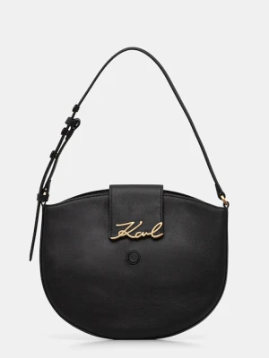 Karl Lagerfeld torebka skórzana K/SIGNATURE kolor czarny B1W30059