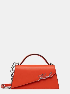 Karl Lagerfeld torebka skórzana K/SIGNATURE kolor pomarańczowy A1W30458
