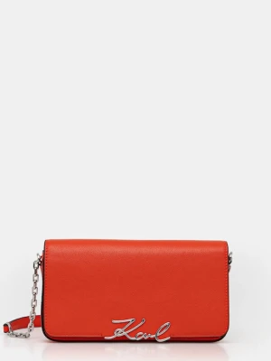Karl Lagerfeld torebka skórzana K/SIGNATURE kolor pomarańczowy B1W32037