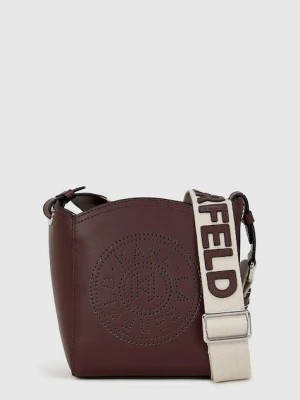 Karl Lagerfeld torebka skórzana K/CIRCLE kolor bordowy A4W30067