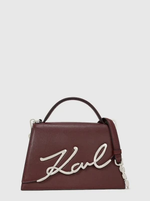 Karl Lagerfeld torebka skórzana K/SIGNATURE kolor brązowy A1W30036