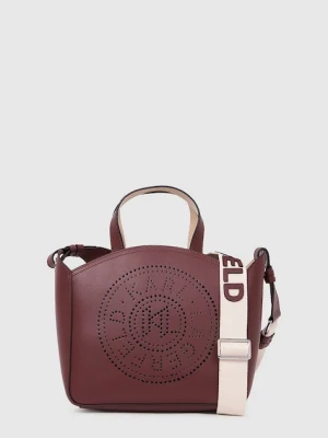Karl Lagerfeld torebka skórzana K/CIRCLE kolor brązowy A1W30058