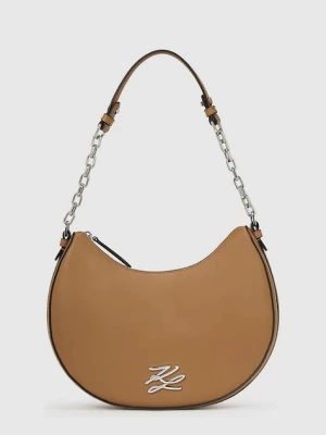 Karl Lagerfeld torebka skórzana kolor brązowy A2W30019