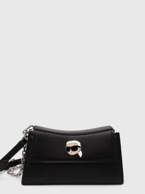 Karl Lagerfeld torebka skórzana kolor czarny 245W3053