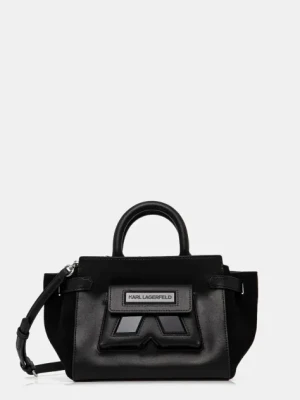 Karl Lagerfeld torebka skórzana kolor czarny 246W3055