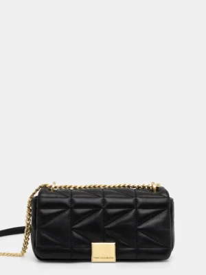 Karl Lagerfeld torebka skórzana kolor czarny 246W3089