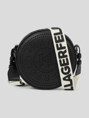 Karl Lagerfeld torebka skórzana K/CIRCLE kolor czarny A3W30059