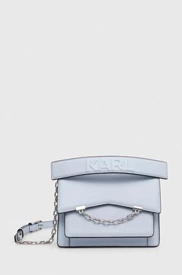 Karl Lagerfeld torebka skórzana kolor niebieski