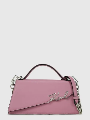 Karl Lagerfeld torebka skórzana K/SIGNATURE kolor różowy A1W30458