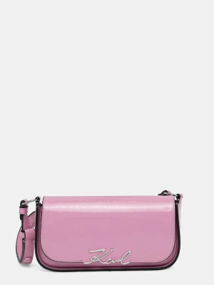 Karl Lagerfeld torebka skórzana K/SIGNATURE kolor różowy A4W30041