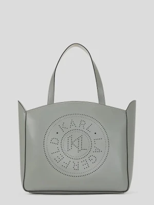 Karl Lagerfeld torebka skórzana kolor szary A3W30043